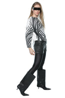 Short leather effect